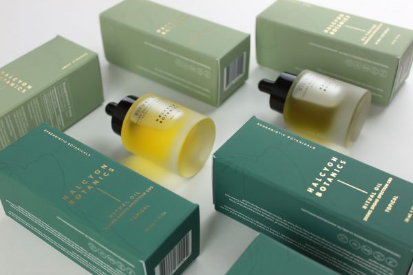 Custom Chipboard Product Box and Custom Printed Bottles